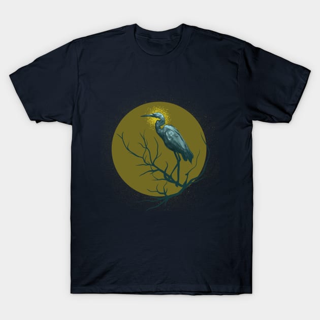 Crane Against the Sun T-Shirt by Manfish Inc.